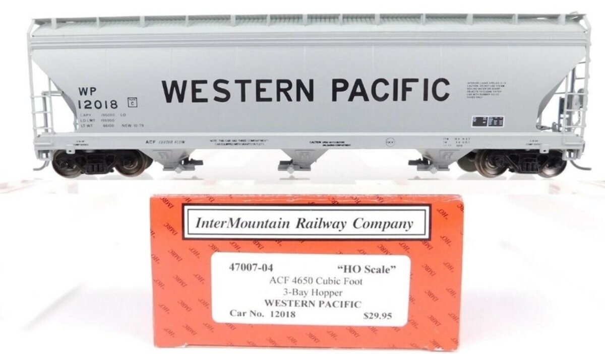 InterMountain 47007-04 HO Western Pacific ACF 4650 Cu Ft 3-Bay Hopper #12018