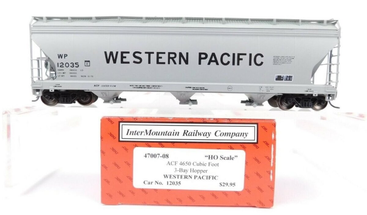 InterMountain 47007-08 HO Western Pacific ACF 4650 Cu F 3-Bay Hopper # 12035