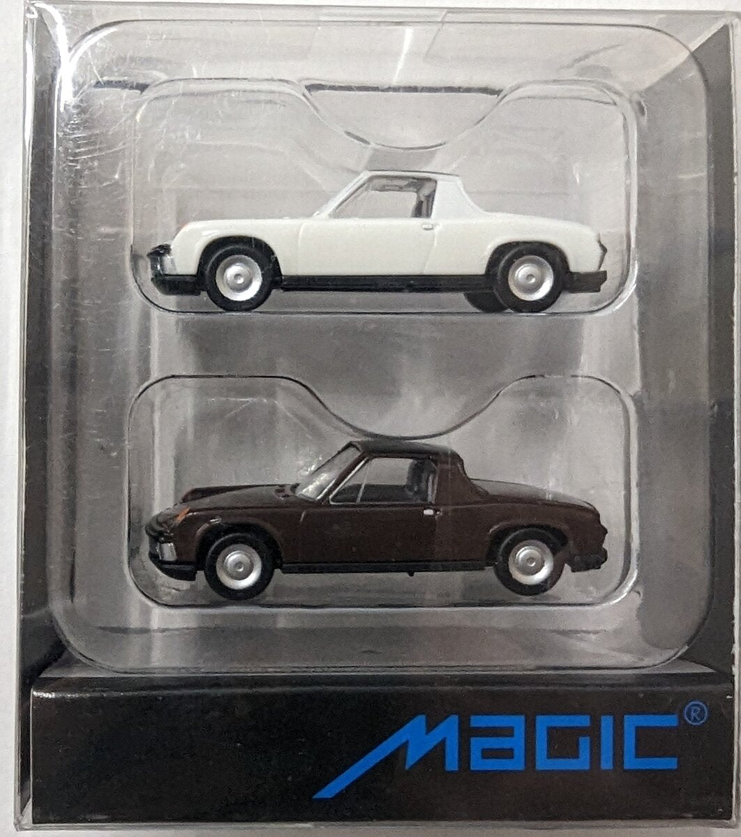 Herpa 51611 HO VW Porsche 914 White and Burgundy (Pack of 2)