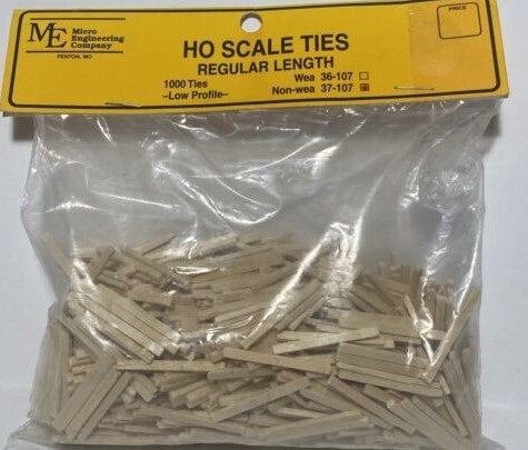 Micro Engineering 37-107 HO Scale Ties Low Profile Regular Length (Pack of 999)