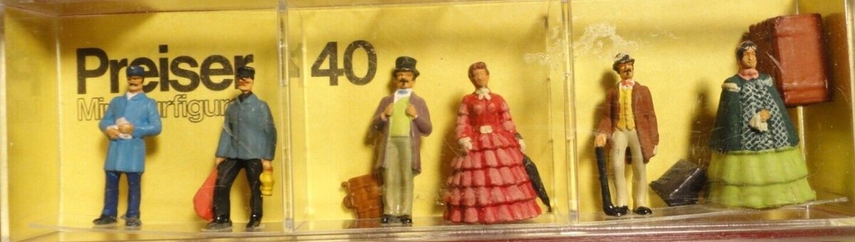 Preiser 140 HO Civil War Era Gentleman and Ladies W/Accessories (Set of 6)