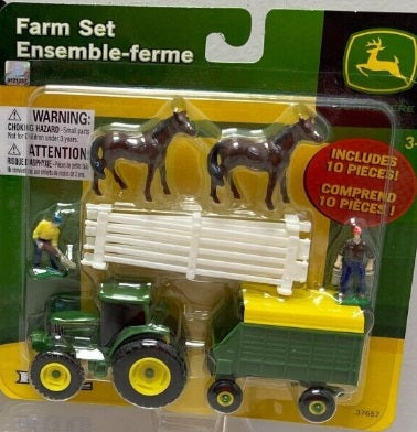 Ertl 37657 HO Scale John Deere Farm With 2 Horses Set