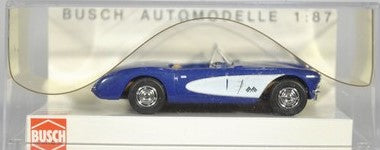 Busch 45406 HO Royal Blue Chevrolet Convertible Corvette Cabrio