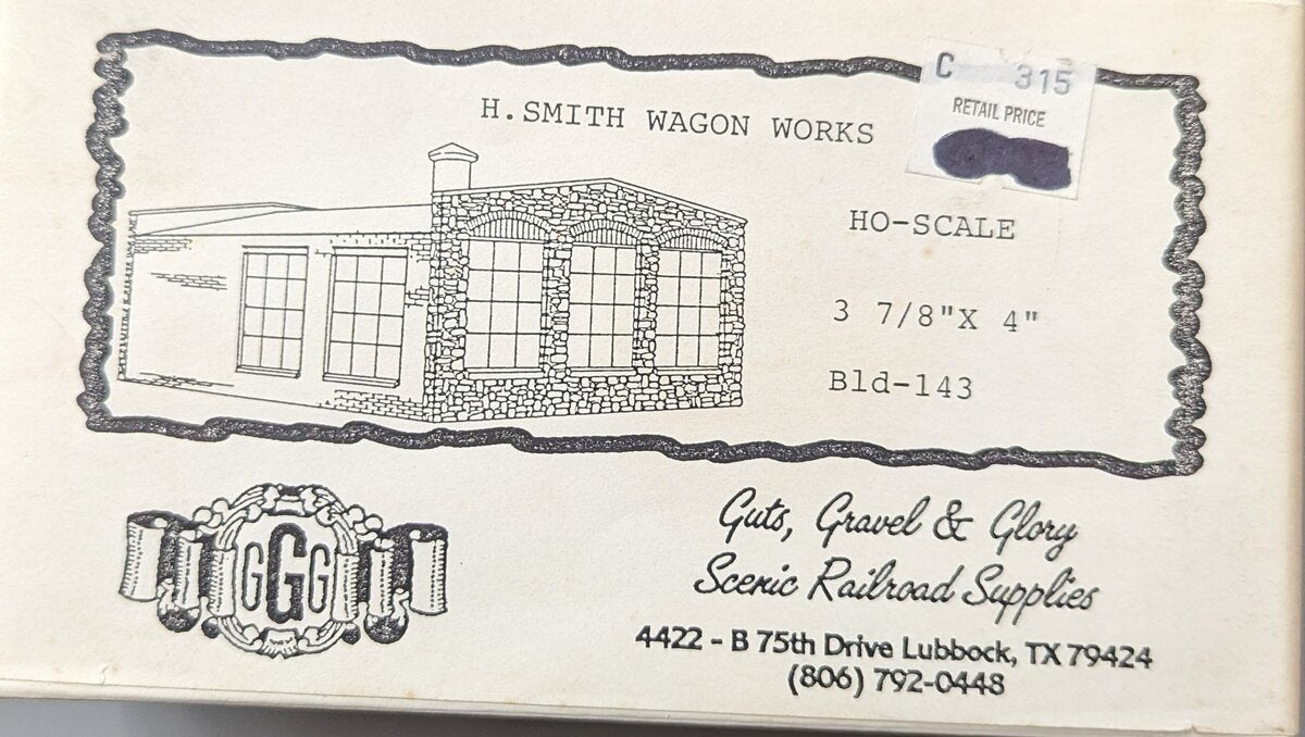 Guts, Gravel & Glory 143 HO H. Smith Wagon Works Building Kit