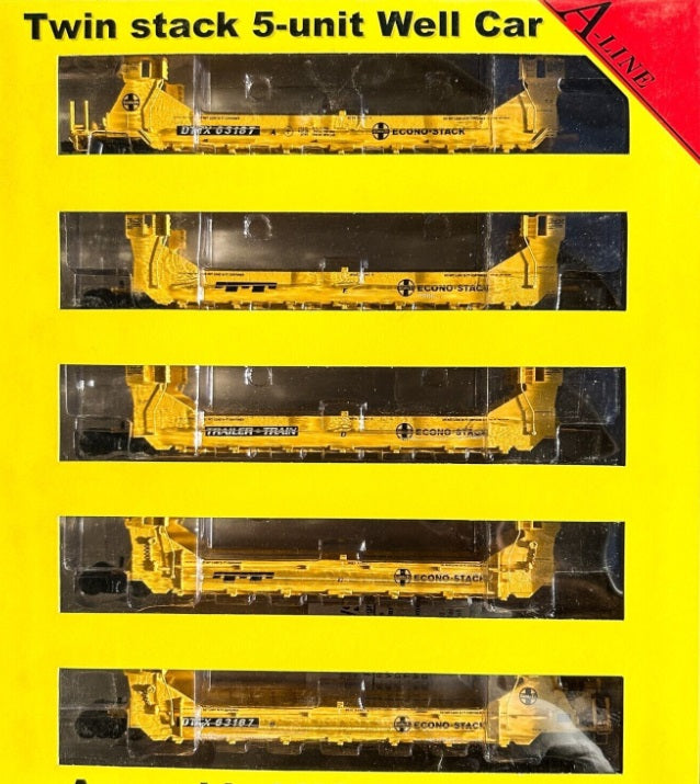 InterMountain 47610-03 HO ATSF Yellow Twin Stack Container Car # 63187