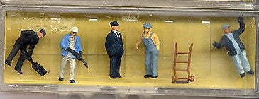 Preiser 4017 HO Railroad Track Crew w/Dolly (Set of 6)