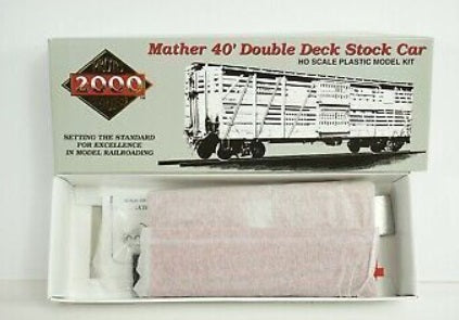 Proto 2000 21382 HO Scale CB&Q Mather 40' Double Deck Stock Car # 50091 Kit