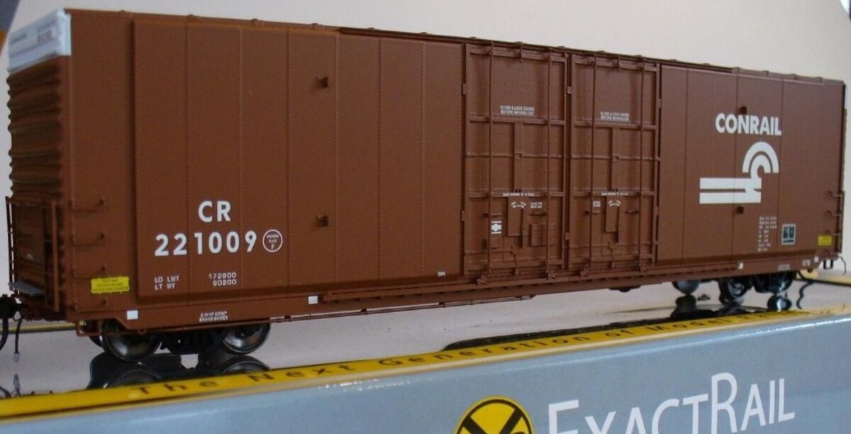 ExactRail EP-80308-9 HO Conrail Greenville 60" Double Plug Box Car #221009