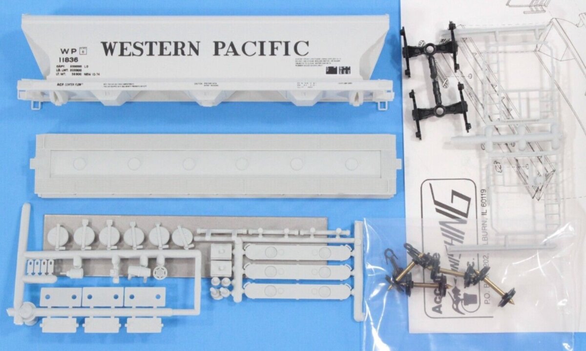 Accurate Finishing 1046 HO Western Pacific ACF 3-Bay Cenetrflow #11836 Kit