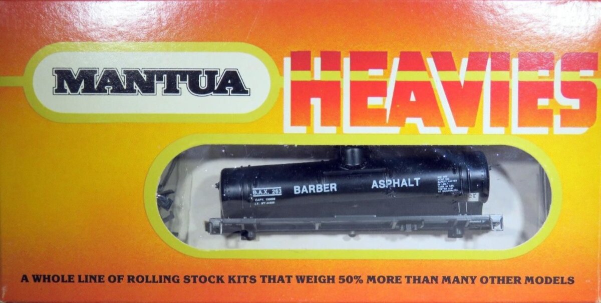 Mantua HO Heavies Barber Asphalt Tank Car # 263 Kit
