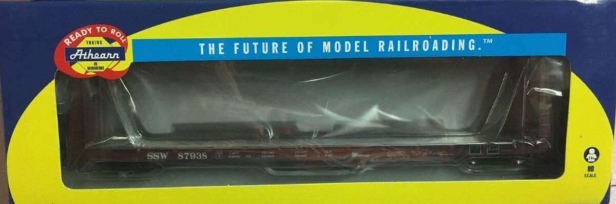 Athearn 87711 HO Cotton Belt 60' Bulkhead Ready To Roll Flat Car # 87938