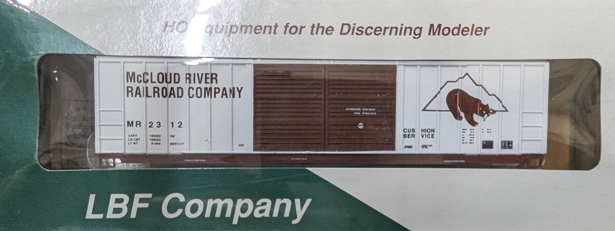 LBF 2312 HO McCloud River 52' ACF Box Car