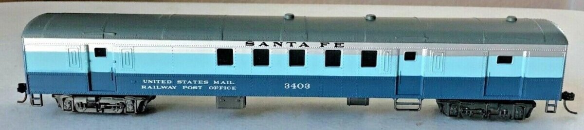 Rivarossi 2636/O HO Santa Fe US Mail Railway Post Office Passenger Car # 3403