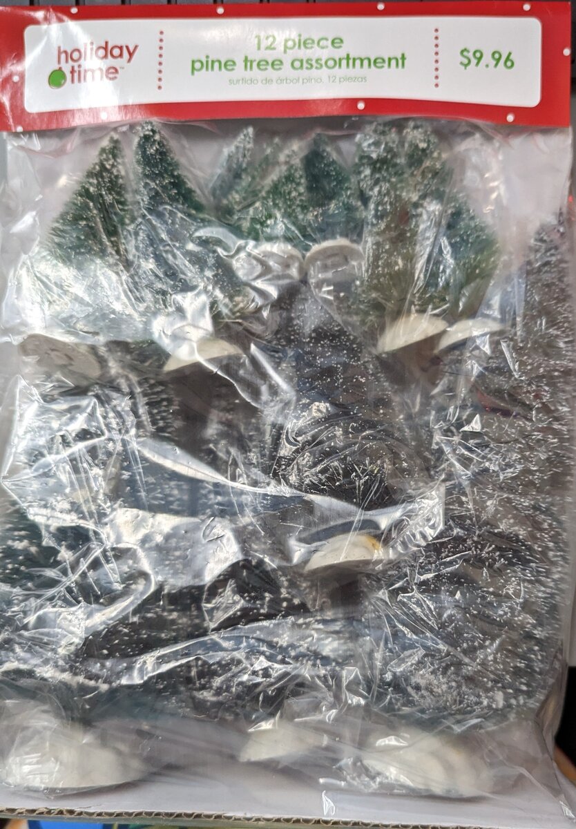 Home Accents 21811 HO 12 Piece Snow-Capped Pine Tree Assortment