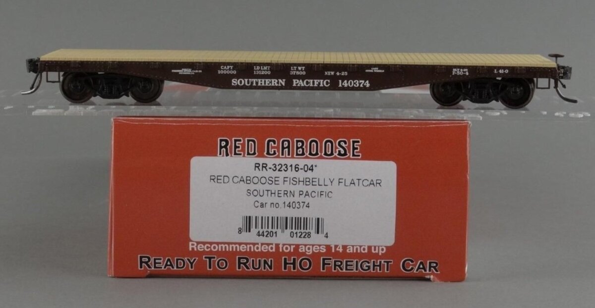 Red Caboose RR-32316-04 HO Southern Pacific Fishbelly Flat Car # 140374
