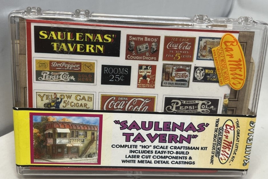 Bar Mills 0932 HO Scale Saulenas Tavern Laser Cut Wood Building Crafstman Kit