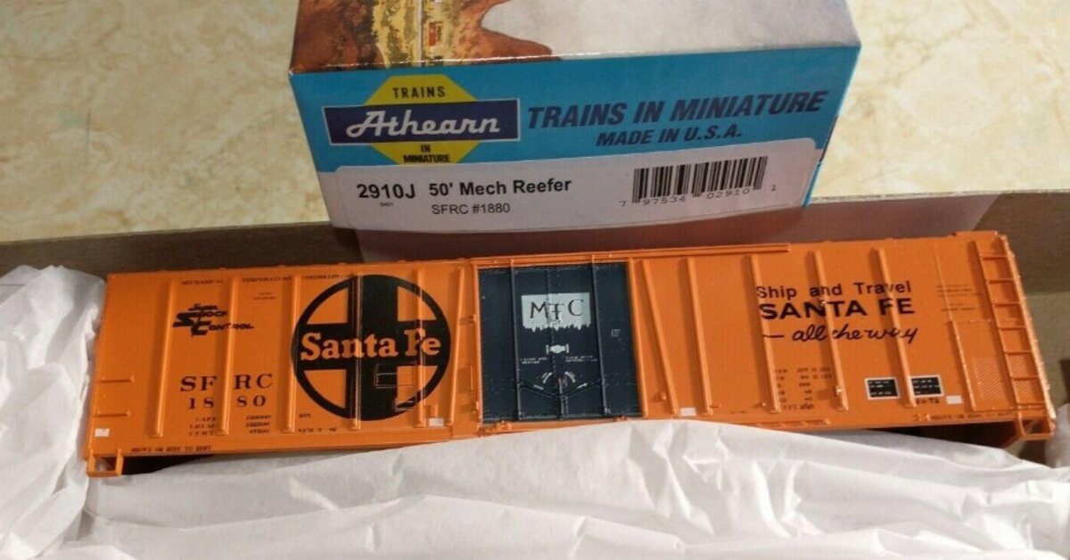 Athearn 2910J HO Scale Santa Fe 50' Mechanical Reefer SFRC # 1880 Kit