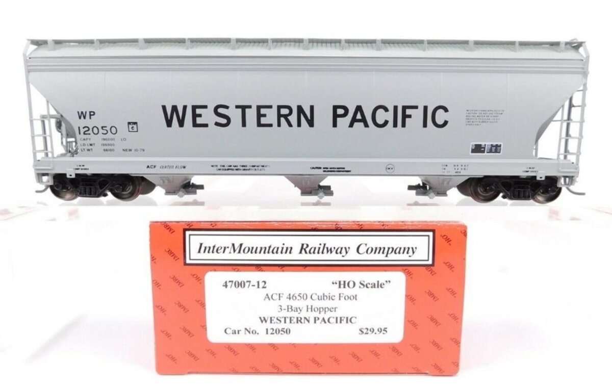 InterMountain 47007-12 HO Western Pacific ACF 4650 Cu Ft 3-Bay Hopper Car #12050