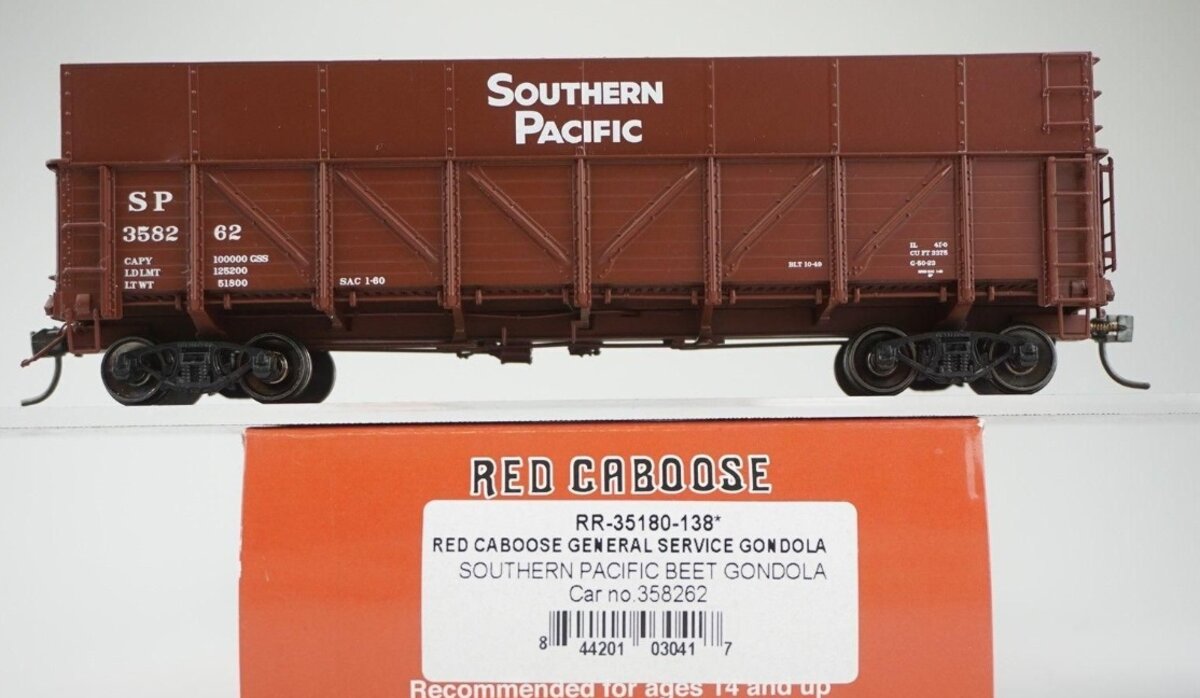 Red Caboose RR-35180-138 HO Southern Pacific Beet Service Gondola #358262