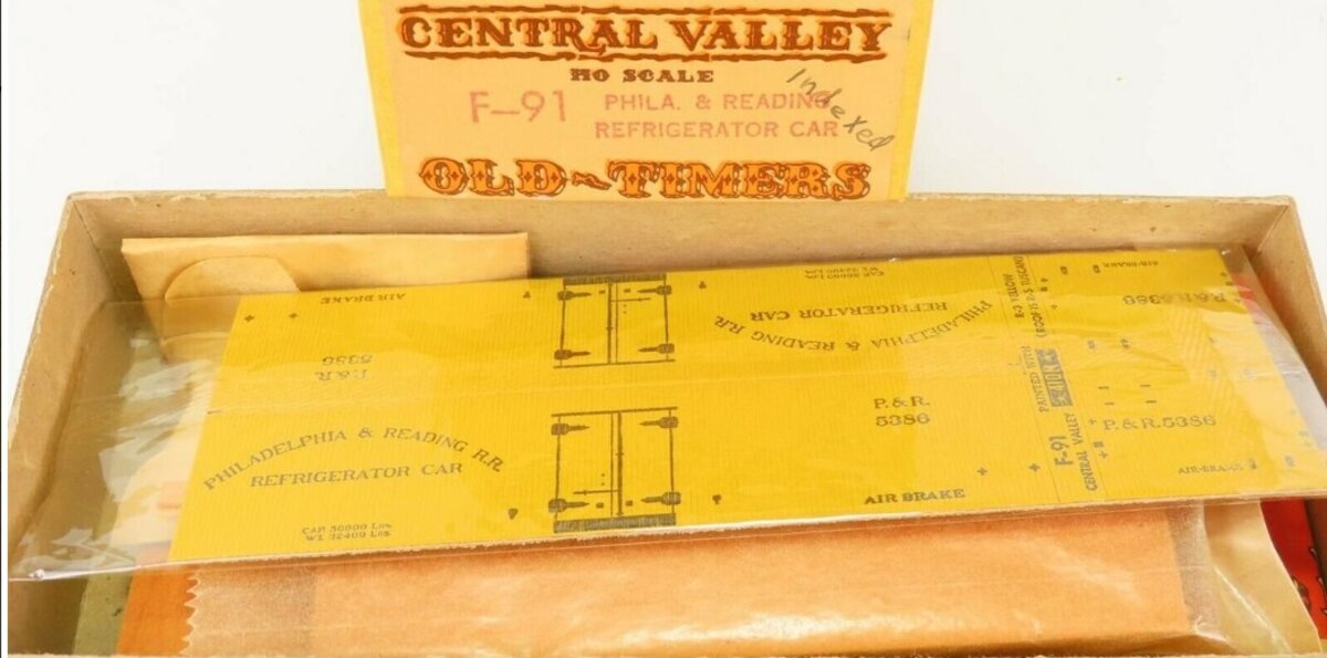 Central Valley Models F-91 HO Phila & Reading Refrigerator Car Kit