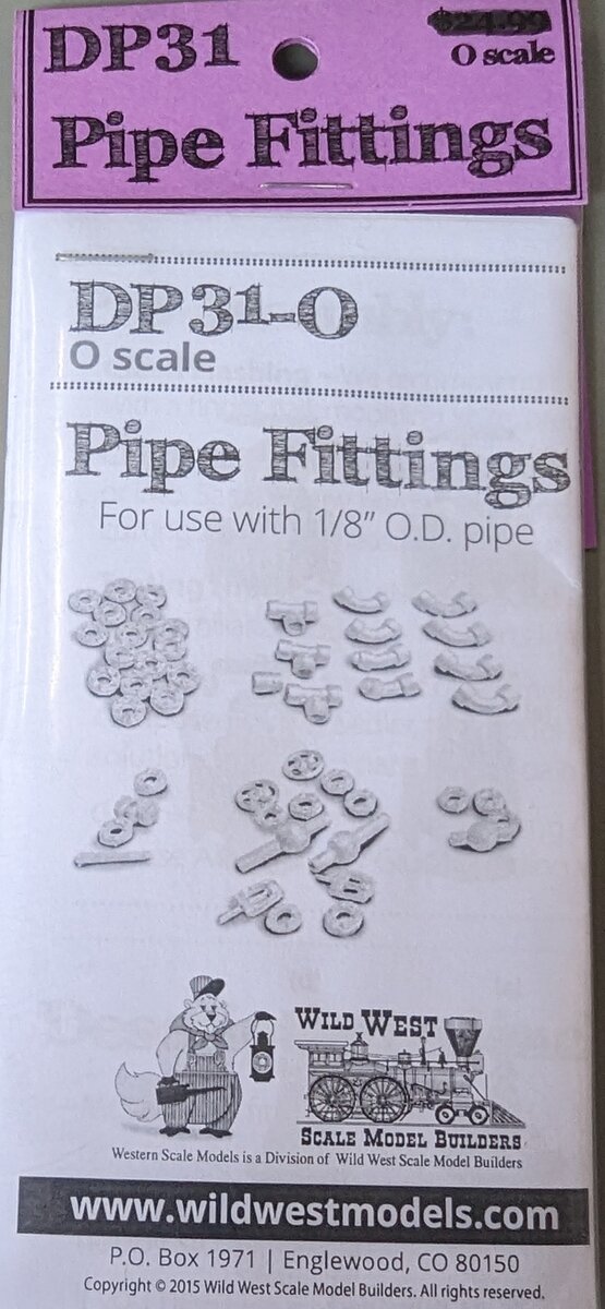 Wild West Scale Models DP31 O Scale Pipe Fittings
