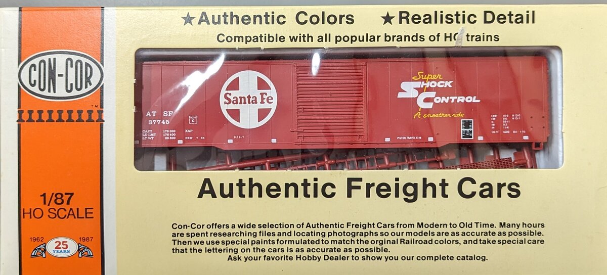 Con-Cor 0001-550 HO Santa Fe 60' Single Door Boxcar # 37745 Kit
