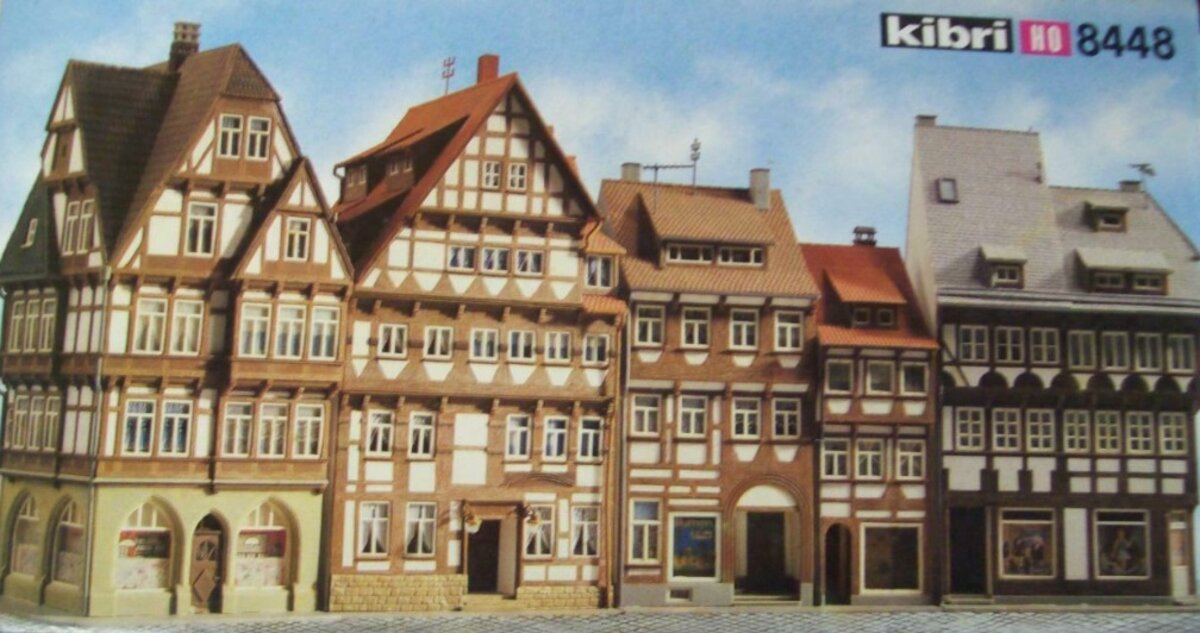 Kibri 8448 HO Town Houses Set Includes 8446/8444/8442/8440 Kit (Box of 4)