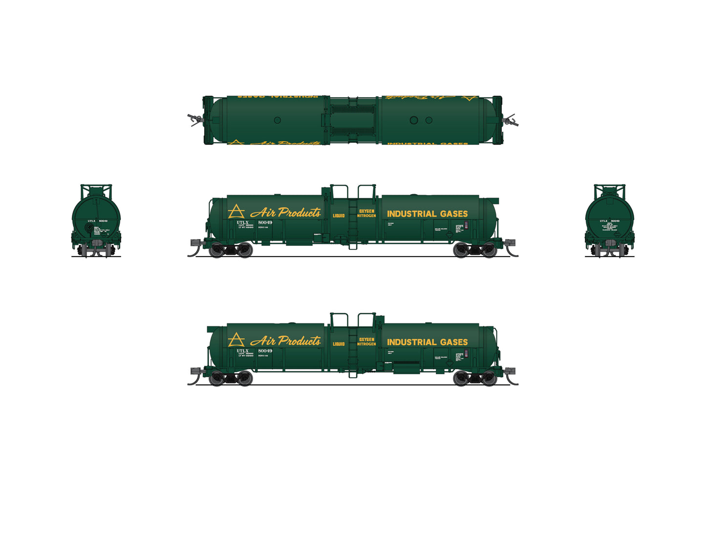 Broadway Limited 8141 N Air Products Cryogenic Tank Car #80049,#80064 (Set of 2)