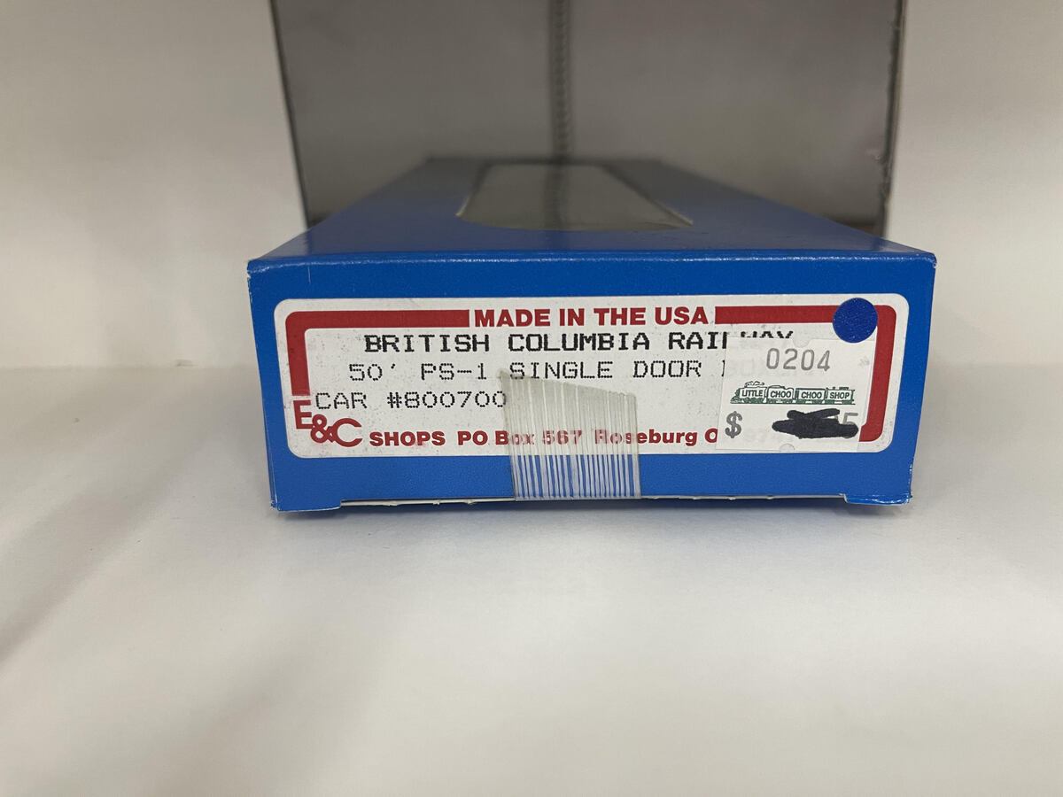 E&C Shops 0204 HO British Columbia Railway 50' Single Door Boxcar Kit #800700
