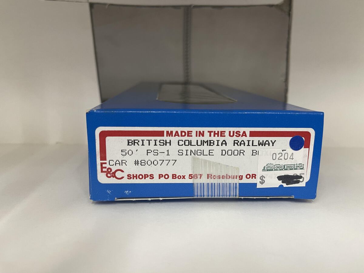 E&C Shops 0204 HO British Columbia Railway 50'''' Single Door Boxcar Kit #800777