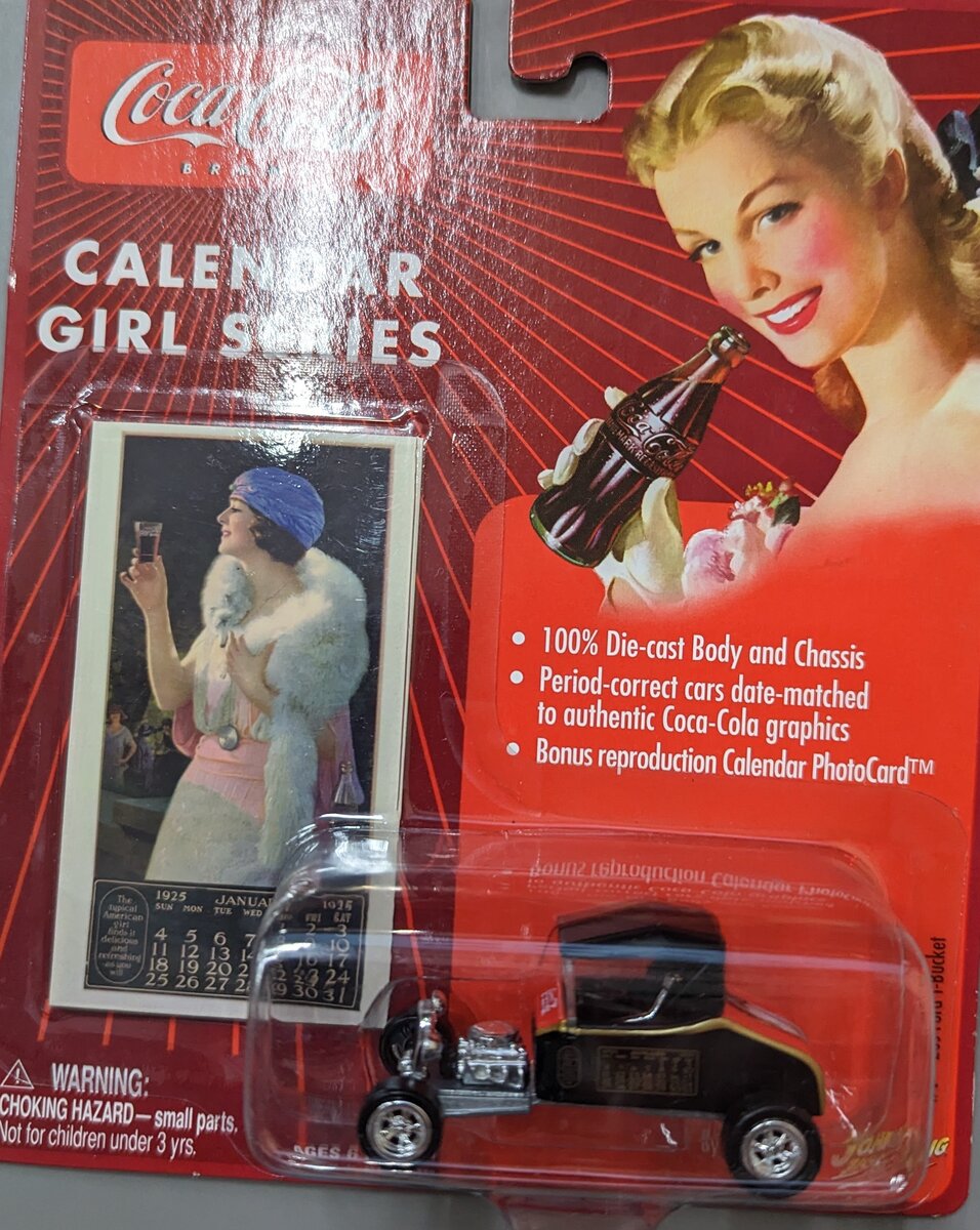 Johnny Lightning 309-01 1:64 Calendar Girl Series Coca Cola 1920s Ford T-Bucket