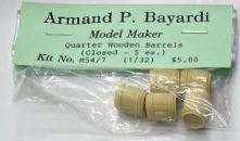Bayardi M54/7 1:32 Resin Quarter Wooden Barrels Closed (Pack of 5)