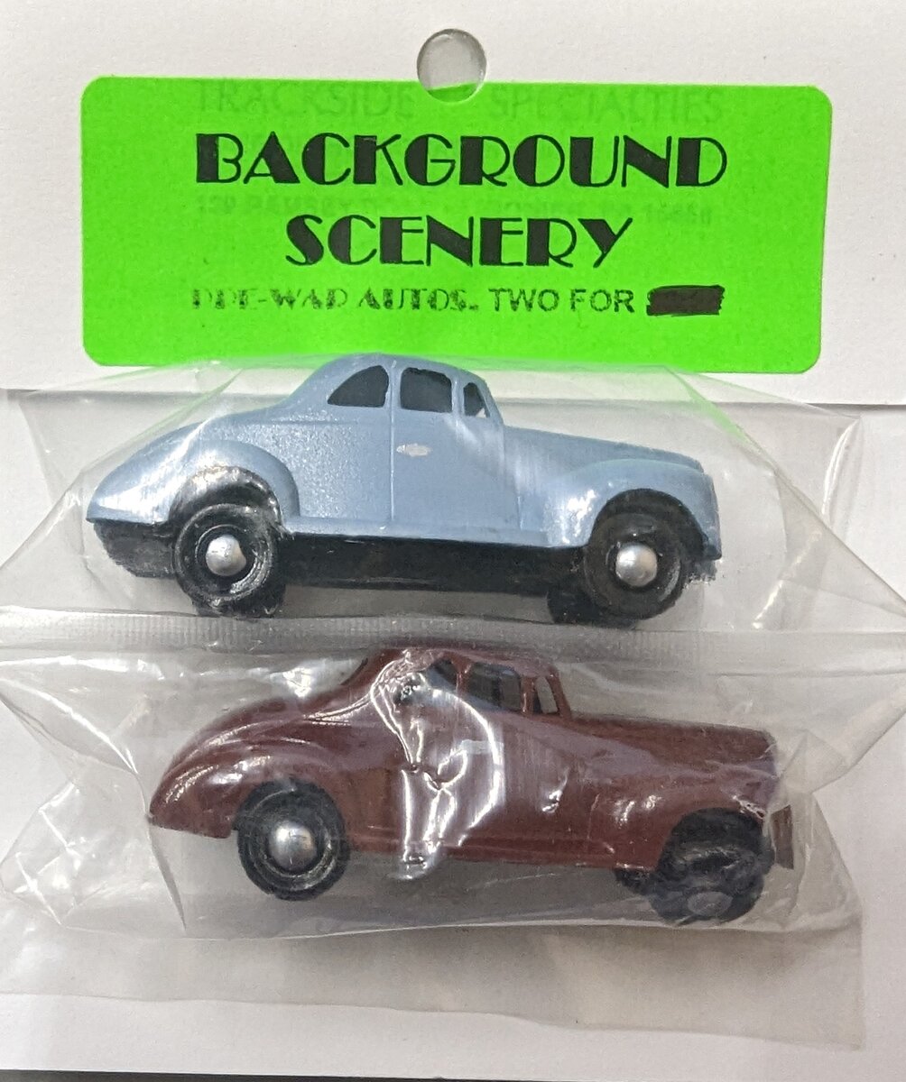 Trackside Specialties 2 HO Background Scenery Pre-War Autos (Pack of 2)