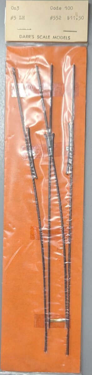 Darr's Scale Models 552 On3 Code 100 Left Hand Switch Track