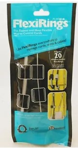 MonoSystems FL5020-B Black FlexiRings 1/2" Manage Electrical Cords (Pack of 20)