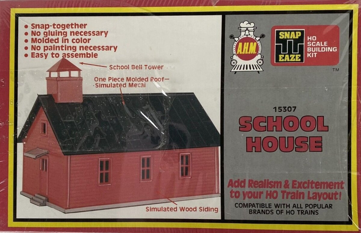 AHM 15307 HO School House Snap Eaze Building Kit