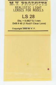 MV Products LS28 HO Realistic Light Lenses for Models (1 Red / 1 Clear)