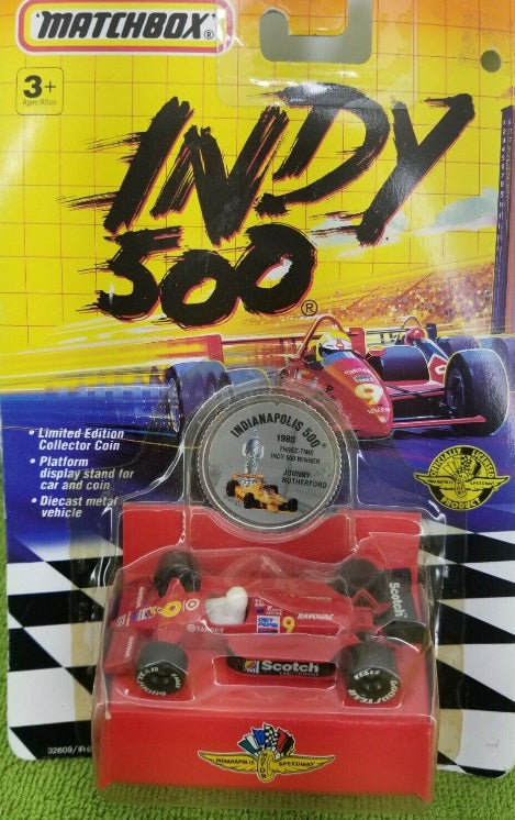 Matchbox 32600 1:64 Scotch # 9 Indy 500 With Johnny Rutherford Coin