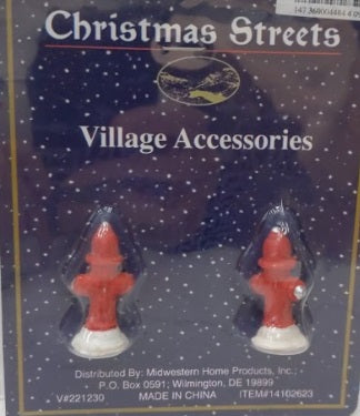Midwestern Home Products 14102623 HO Red Fire Hydrants Christmas Streets