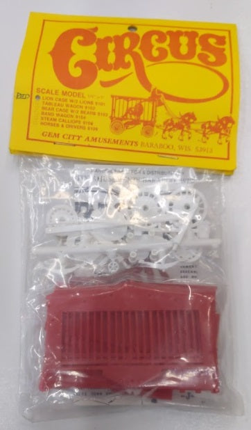 Gem City Amusement 9101 O Scale Lion Cage W/2 Lions Plastic Kit