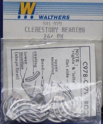 Walthers 941-979 HO Scale Roof Beading (Pack of 24)
