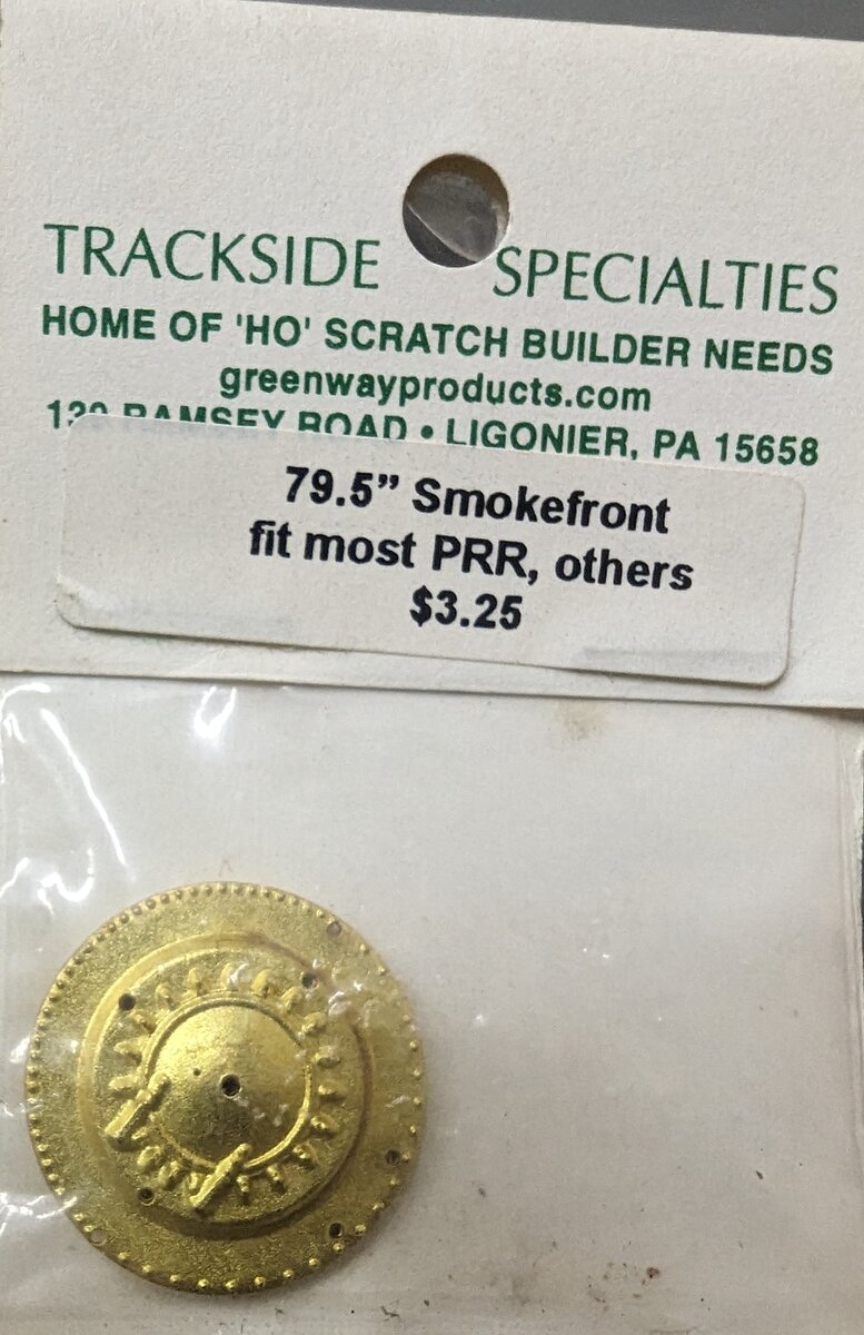 Trackside Specialties 79.5 HO Smokefront Fit Most PRR, Others