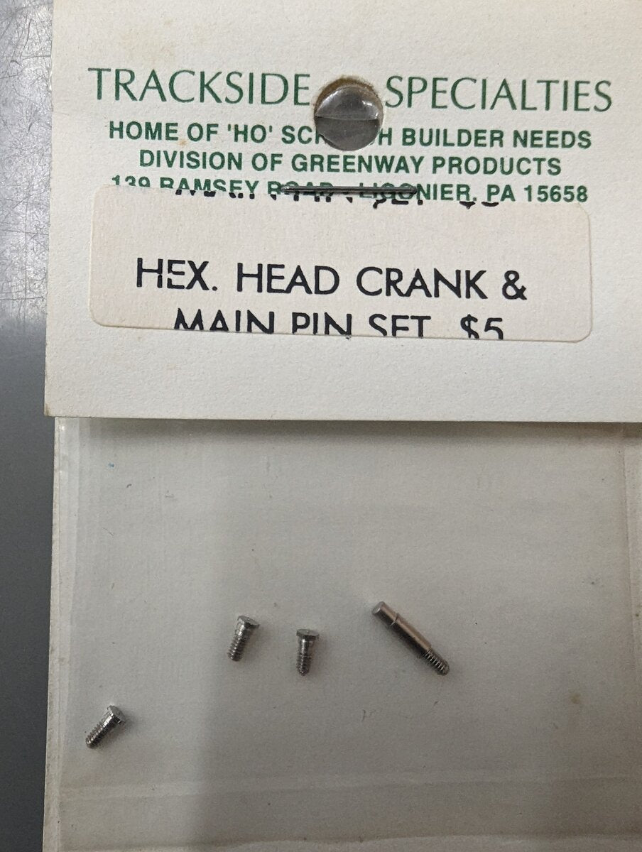 Trackside Specialties TS 8 HO Hex Head Crank & Main Pin Set