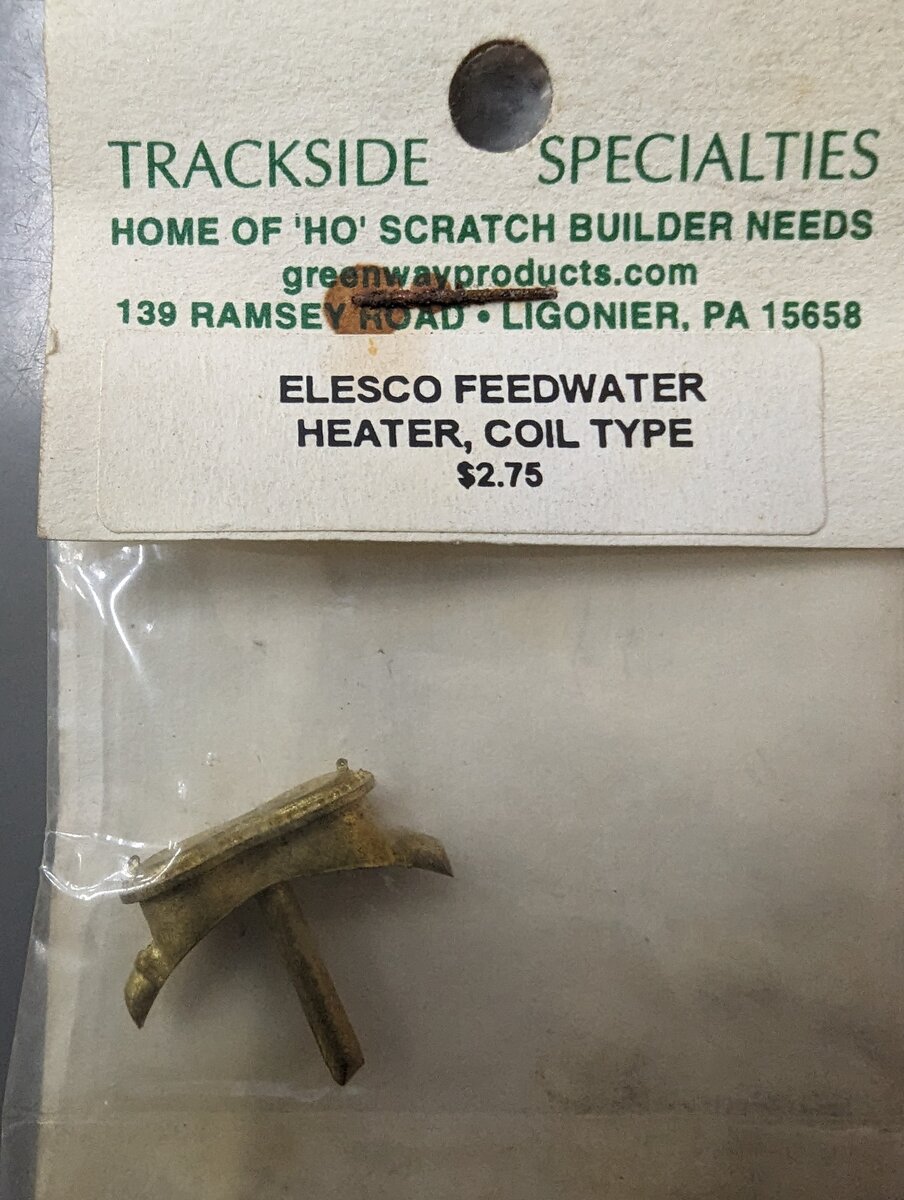Trackside Specialties TS 5 HO Elesco Feedwater Heater, Coil Type Brass Castings