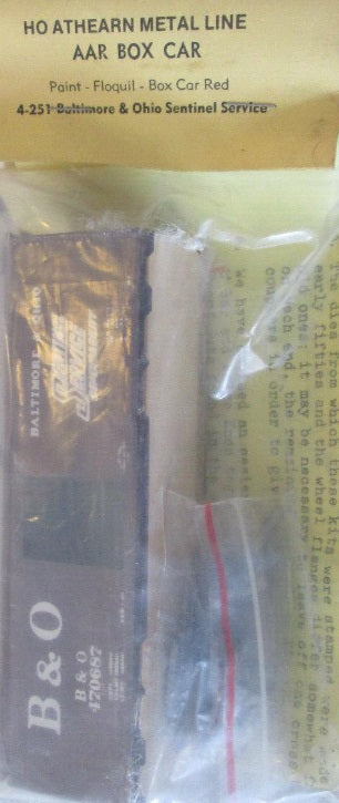 Athearn 4-253 HO Baltimore & Ohio AAR Box Car Red Metal Line Kit
