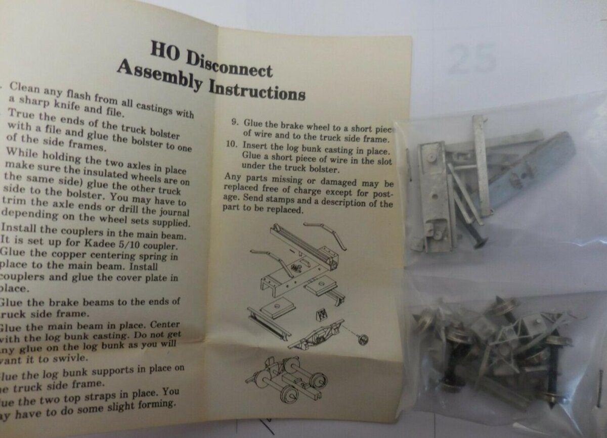 Rio Grande Models 3017-OD HO Scale Hercules Logging Disconnects Kit