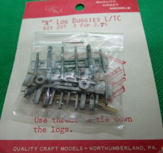 Quality Craft 207 N Scale Log Buggies L/TC (Pack of 3)
