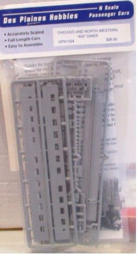 Des Plaines Hobbies DPN1504 N Chicago & Northwestern "400" Diner Car Plastic Kit