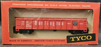Tyco 337A:250 HO Burlington Gondola Car w/Roof #170006