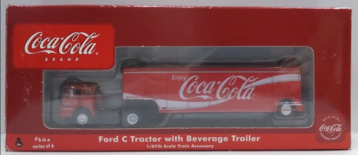 Athearn 8235 HO Coca-Cola Red Ford C Tractor W/Red Beverage Trailer